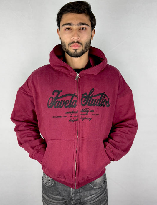 Zipper Hoodie Maroon