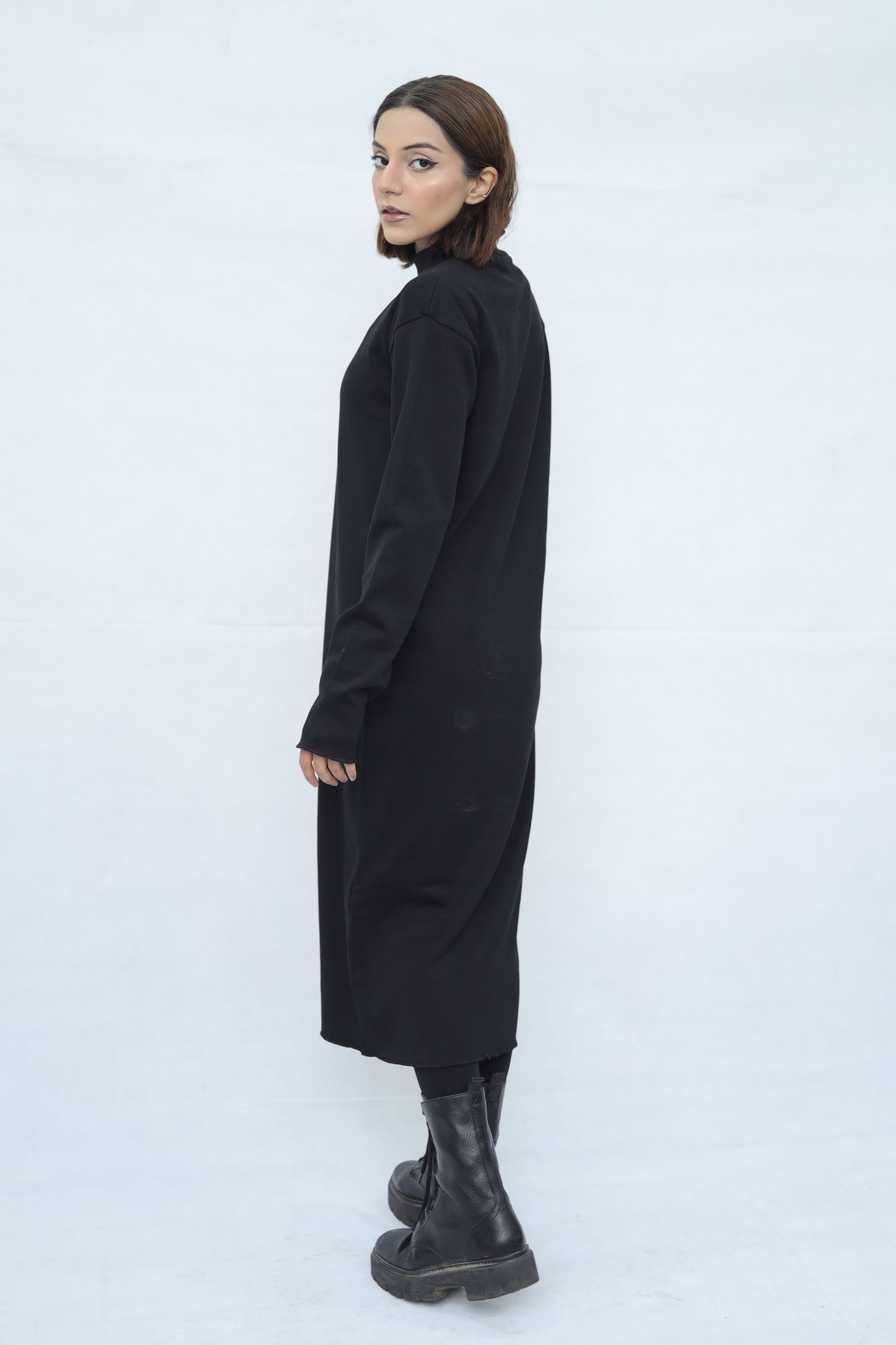 Mockneck Long Knitted Dress