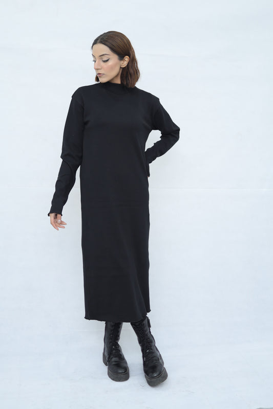 Mockneck Long Knitted Dress