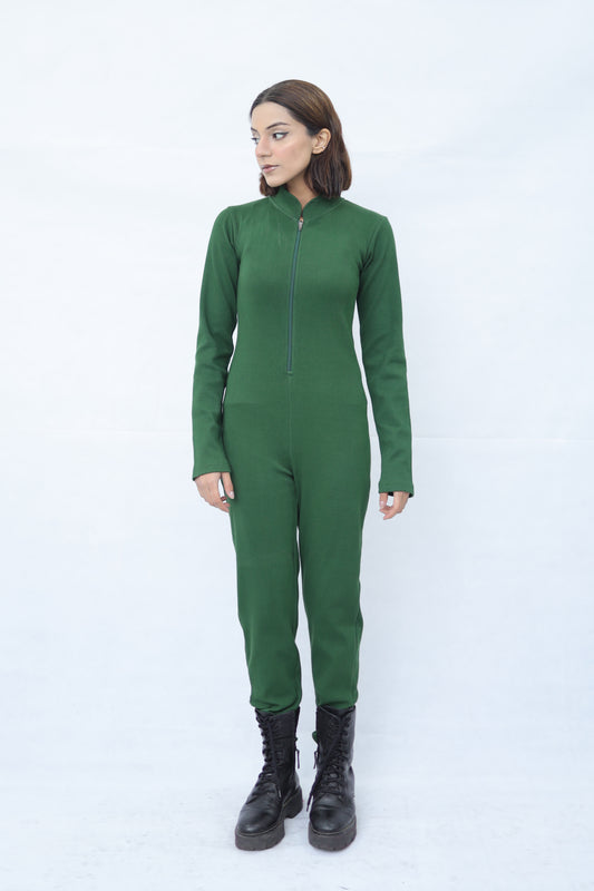 Women's Zip Up Stretchable Jumpsuit