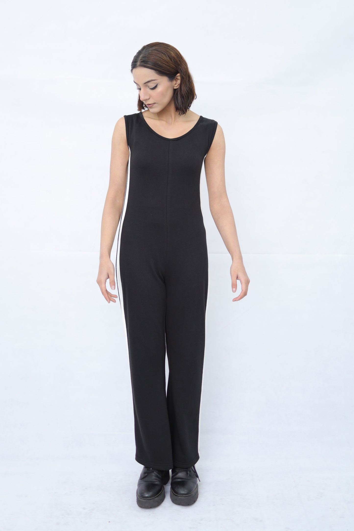 Women's Stretchable Side Striped Jumpsuit