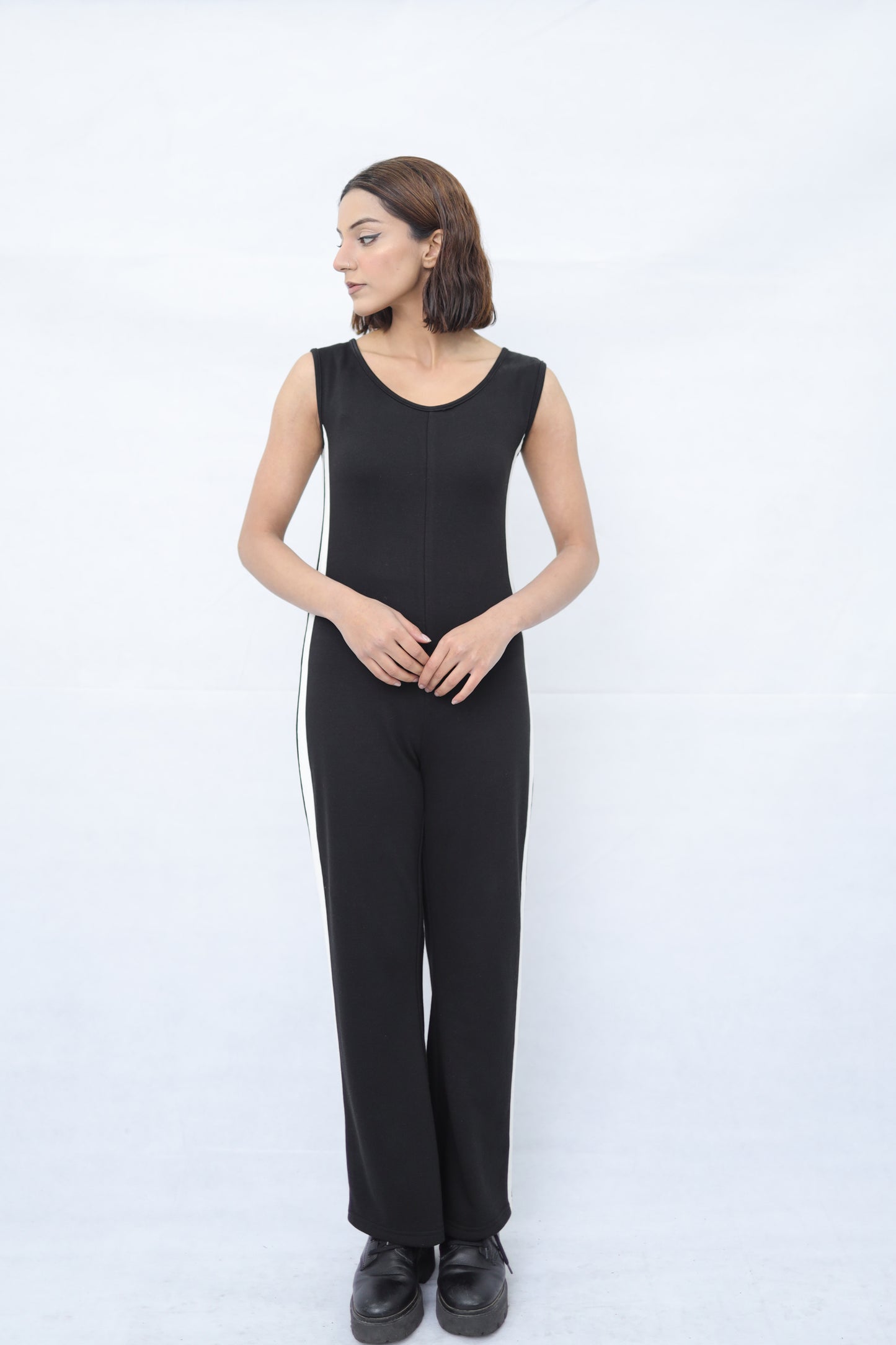 Women's Stretchable Side Striped Jumpsuit