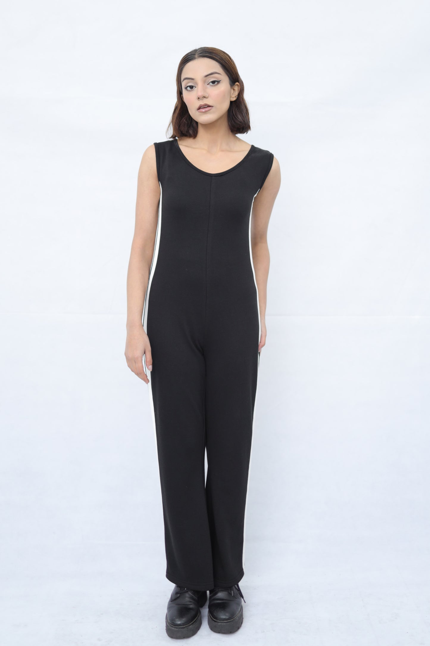 Women's Stretchable Side Striped Jumpsuit