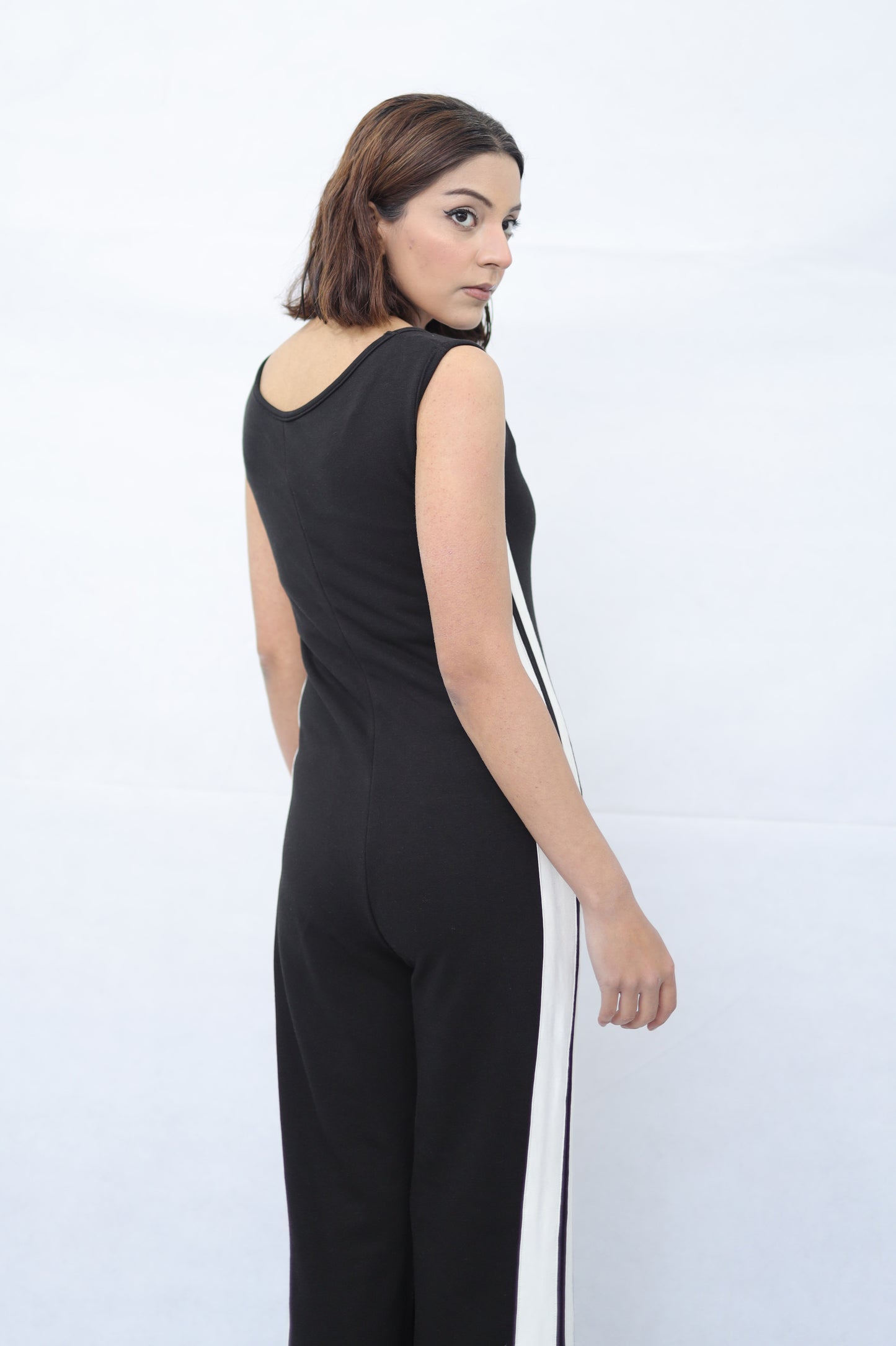 Women's Stretchable Side Striped Jumpsuit