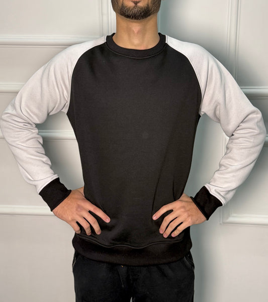 Raglan Sweatshirt Black Grey