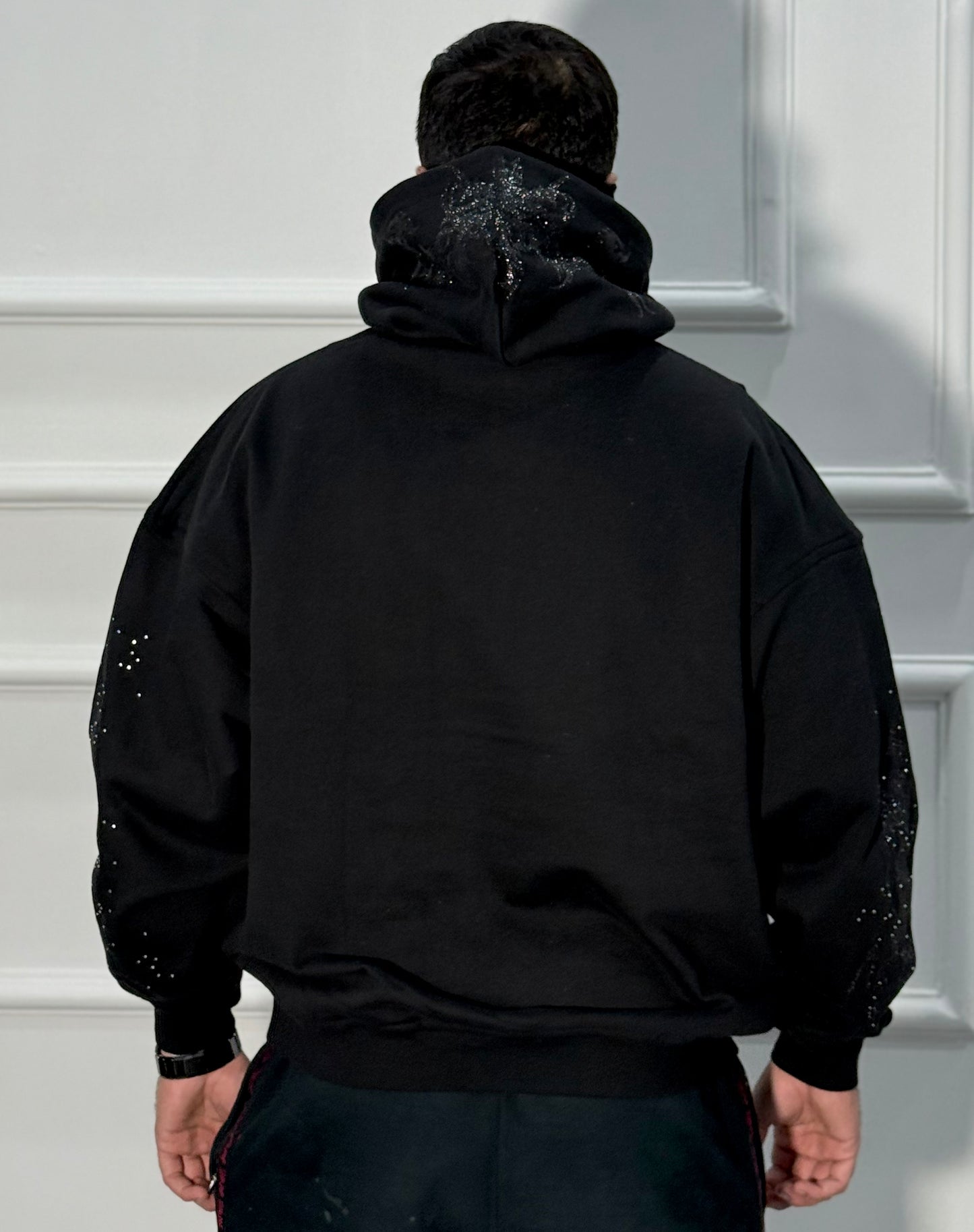 Rhinestone Hoodie Black